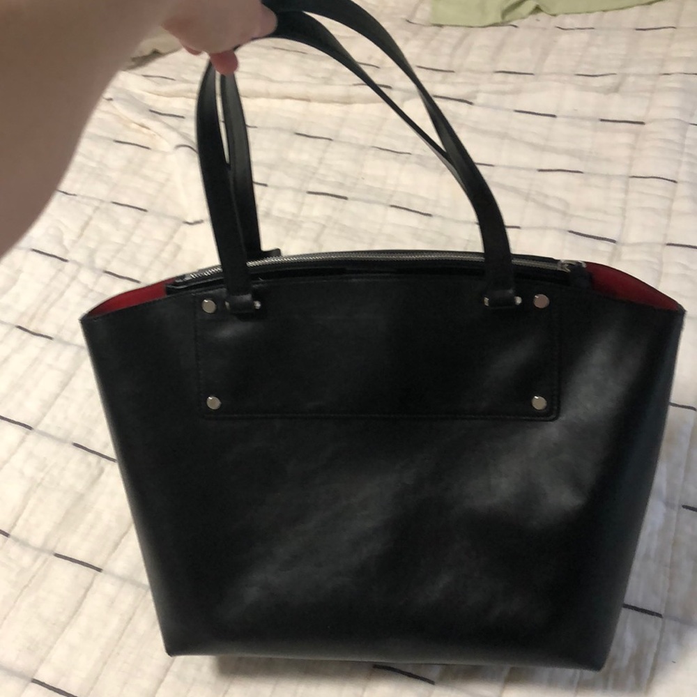 Black Leather Tote Bag
